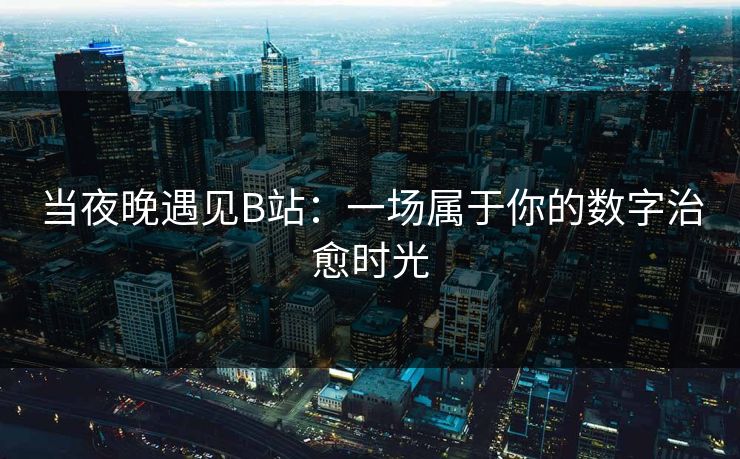 当夜晚遇见B站：一场属于你的数字治愈时光