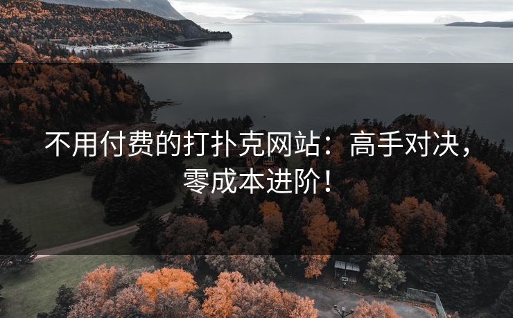 不用付费的打扑克网站：高手对决，零成本进阶！