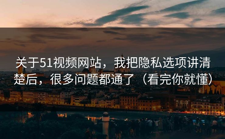 关于51视频网站，我把隐私选项讲清楚后，很多问题都通了（看完你就懂）